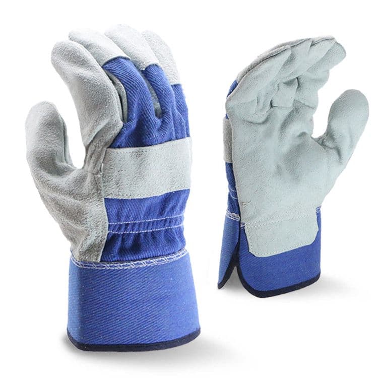 Leather Work Gloves With Heavy Duty Reinforced Palms image