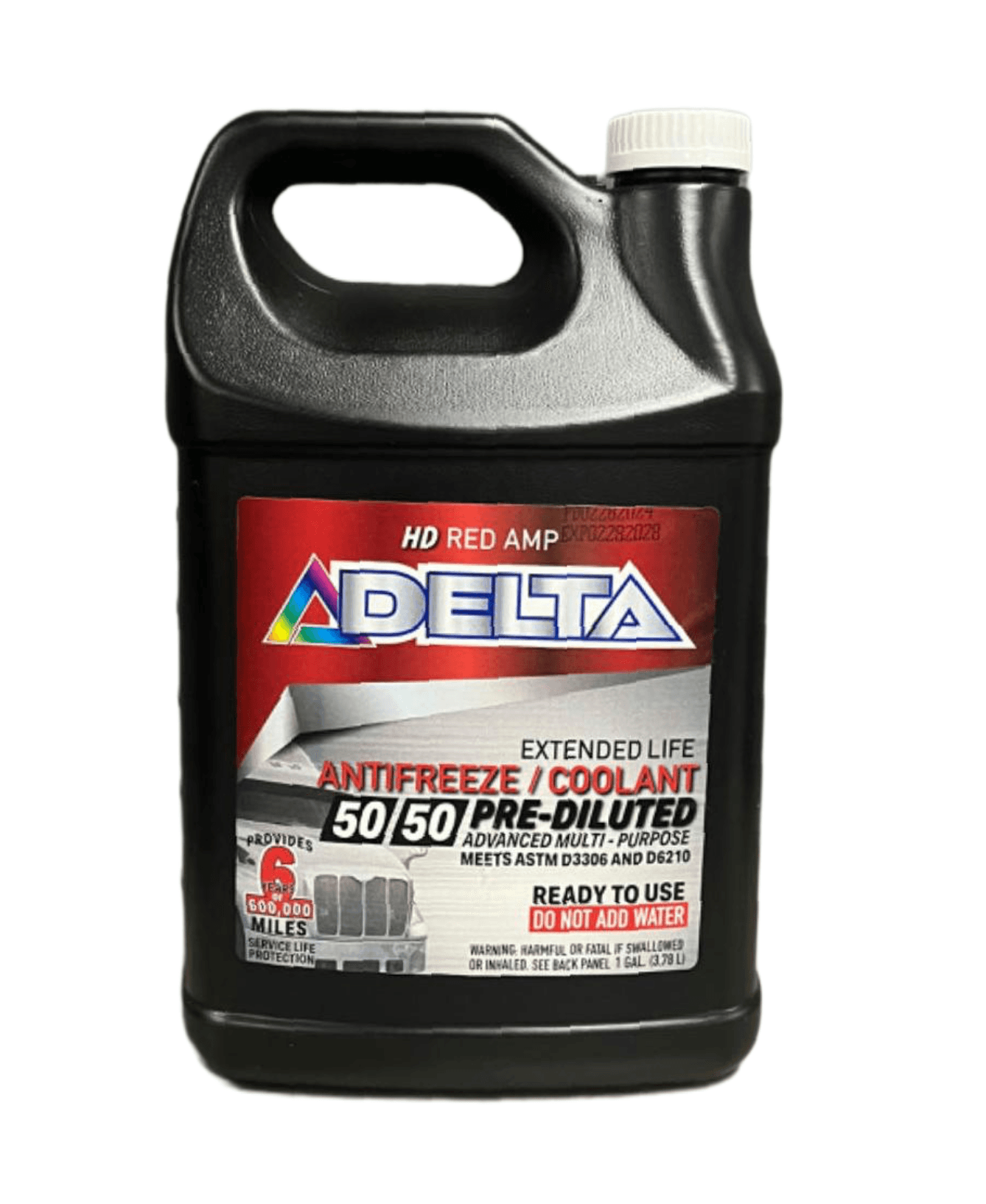 DELTA ANTIFREEZE/ COOLANT 50/50 PRE-DILUTED HD RED AMP 1 GALLON image